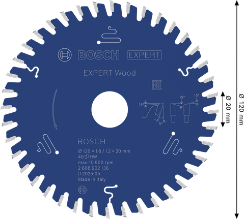 Bosch EXPERT 목재용 원형톱날 120mm T40.
